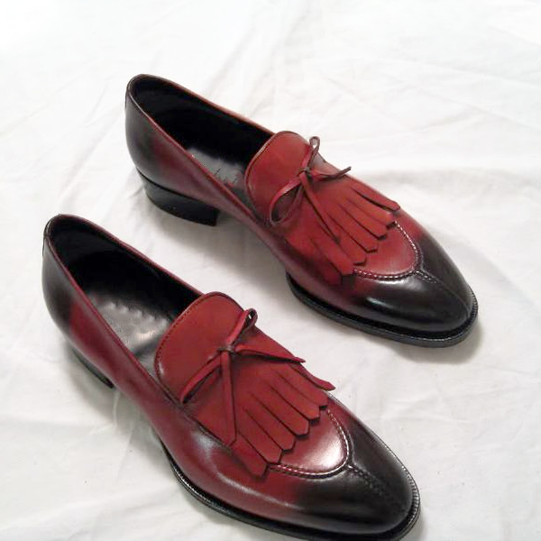 Handmade Men's Fringe Split Toe Shoes