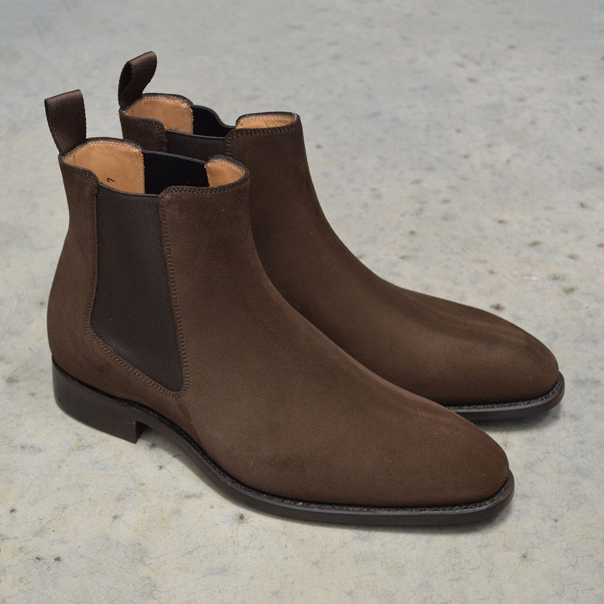 British nubuck chelsea boots