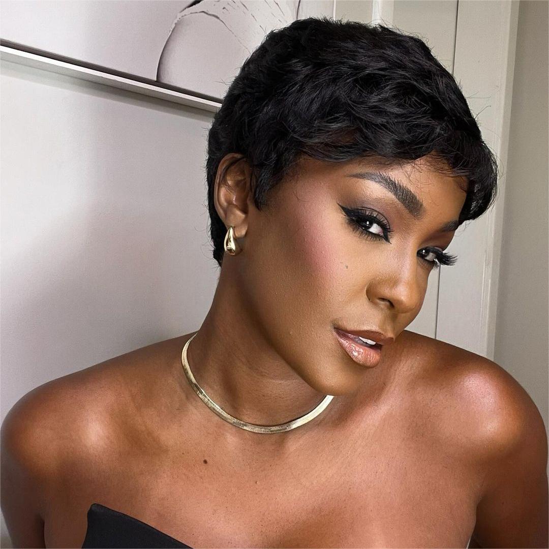 Glueless Short Pixie Wave Wig