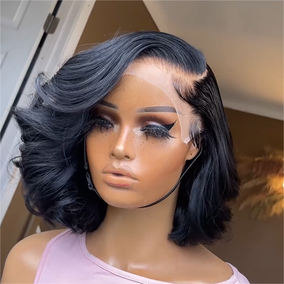 Side Parted Layered Wavy 13x4 Lace Frontal Wig