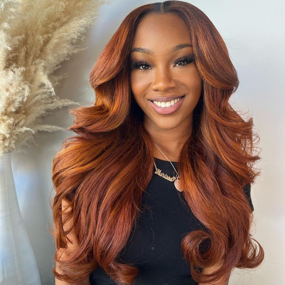 Paprika And Ginger Mixed Color 5x5 Lace Closure Wig