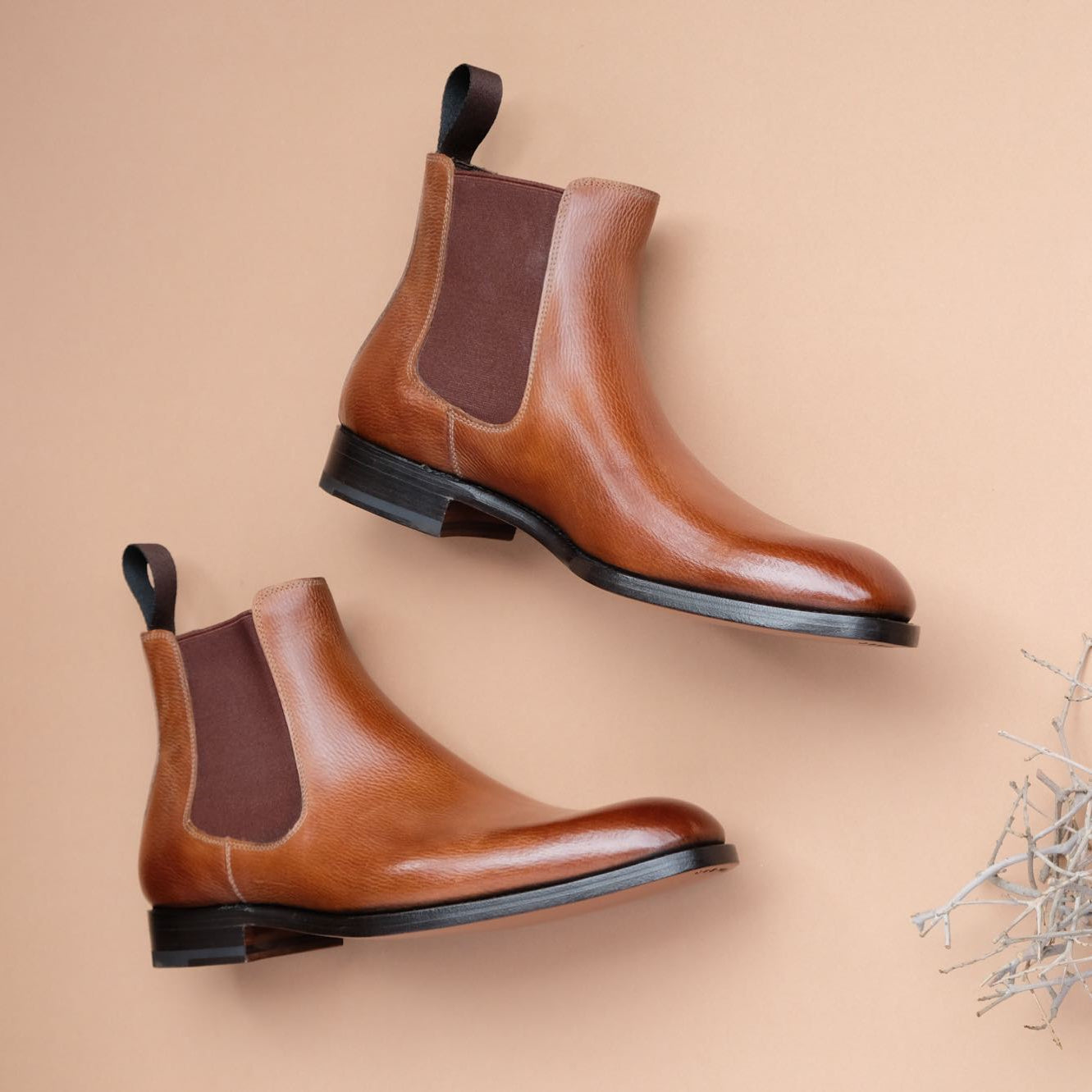 Brown Classic Leather Chelsea Boots Men's Business Boots