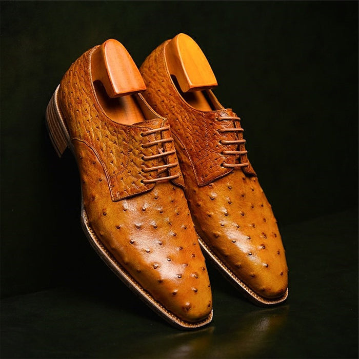 Formal Ostrich Derby Shoes for Men