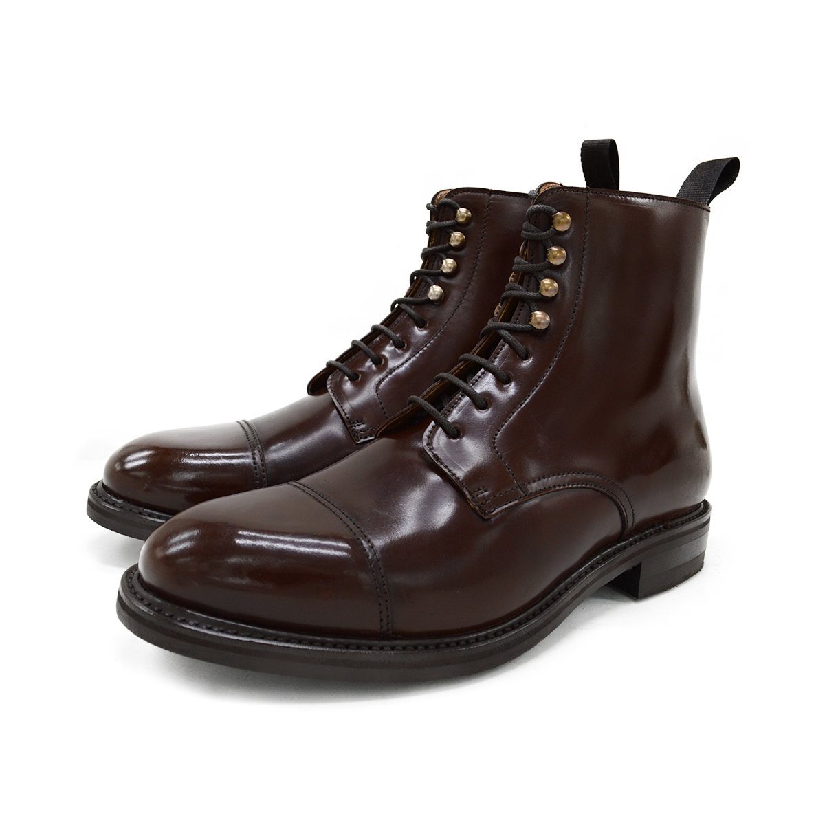 New red and brown fashion lace-up dress boots