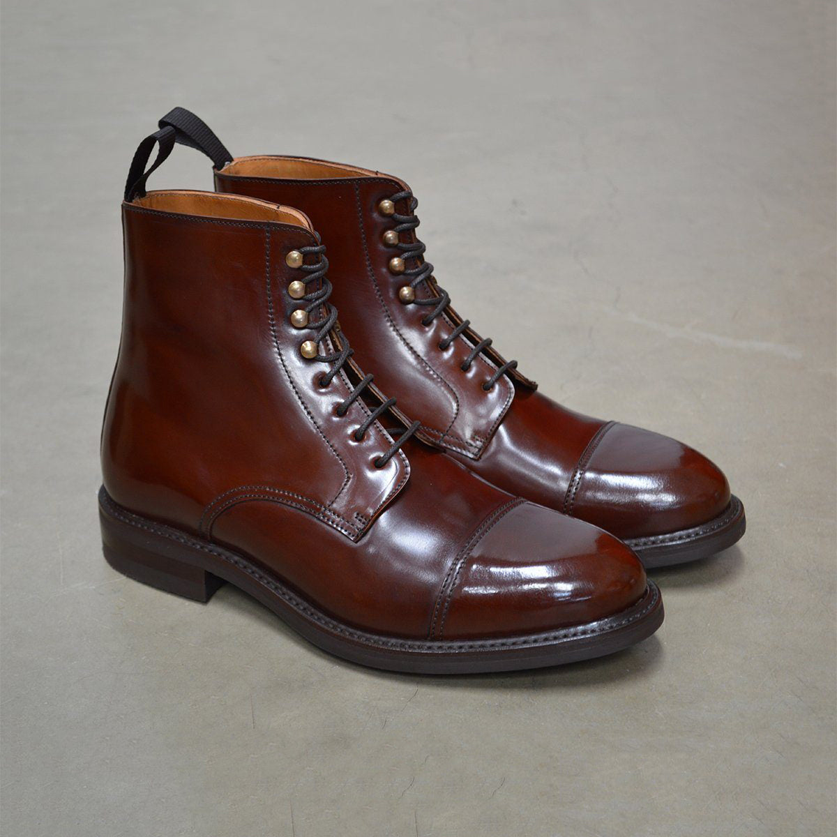 New red and brown fashion lace-up dress boots