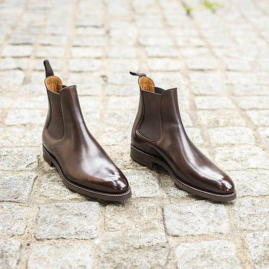 Men Fashion Trend High-end Brown Chelsea Boots