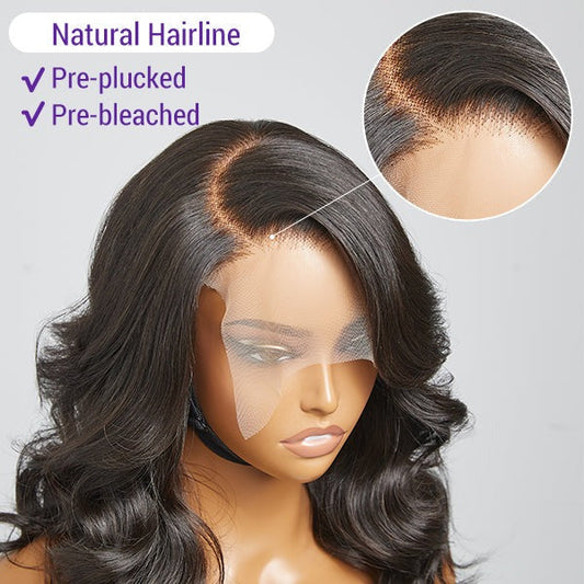 Layered Body Wave With Bangs 5x5 Lace Closure Wig