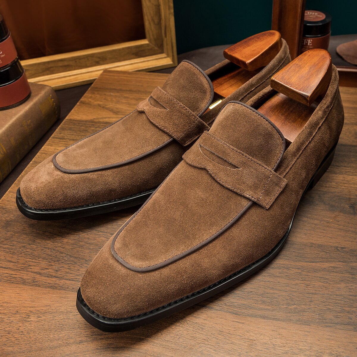 Luxury Men Dress Shoes High Quality Suede Slip-on Shoes