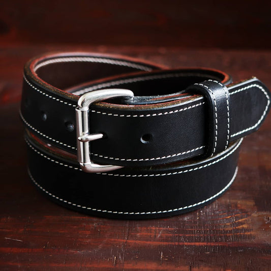 Black Handmade Vintage Men's Belt