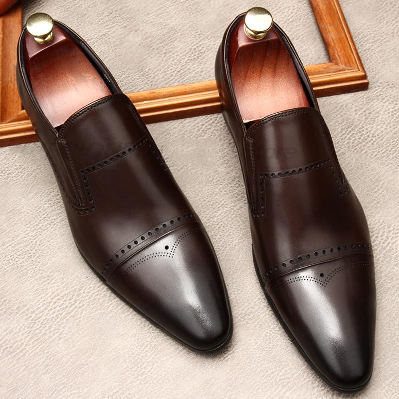 Mens Fashion Casual Shoes Men Dress Genuine Leather