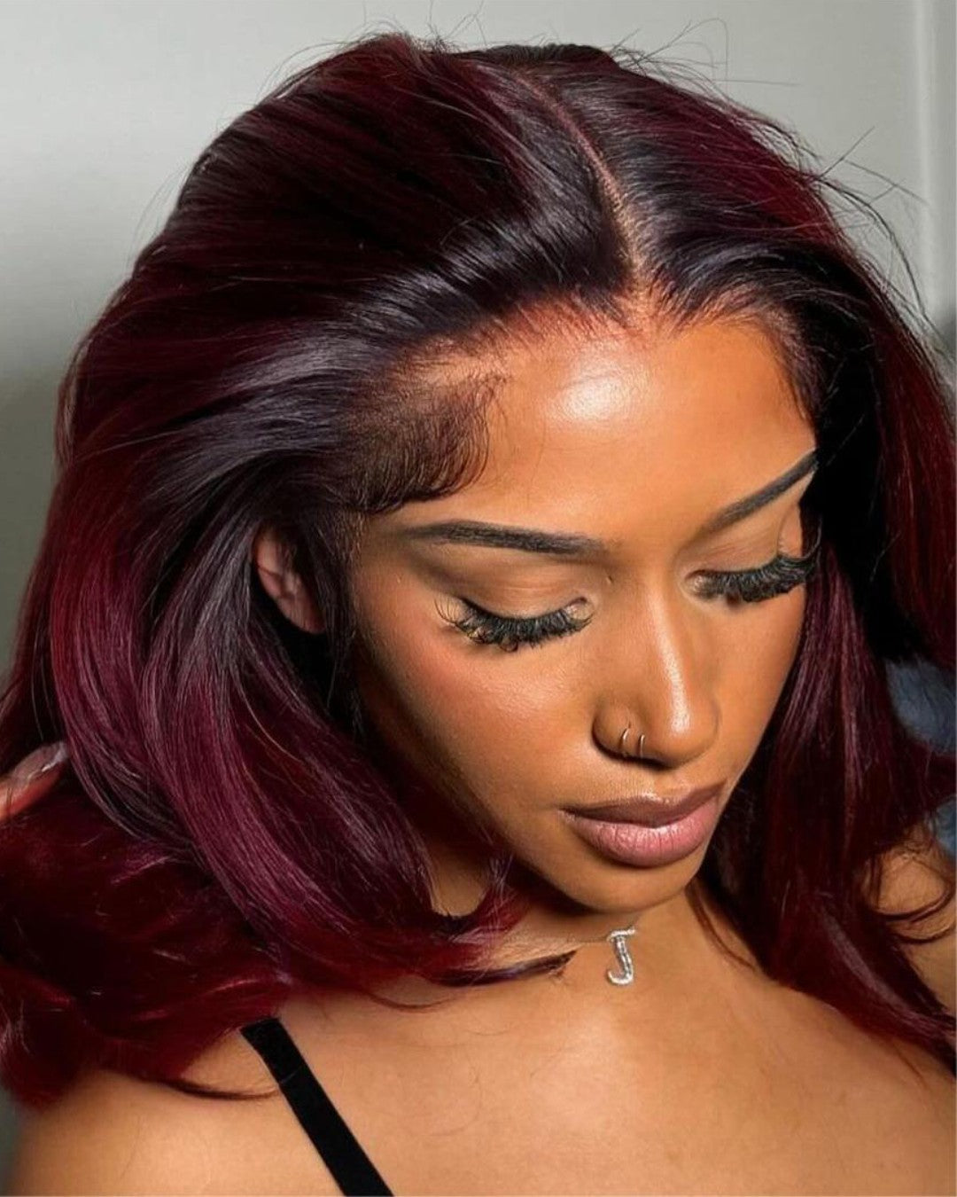 Burgundy Layered Wavy 13x4 Lace Frontal Wig