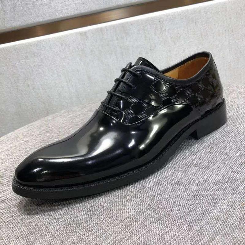 Men's Classic Plaid Formal  Leather Dress Shoes