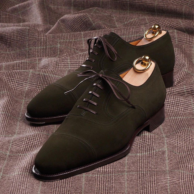 Dark Green Suede Formal Dress Shoes