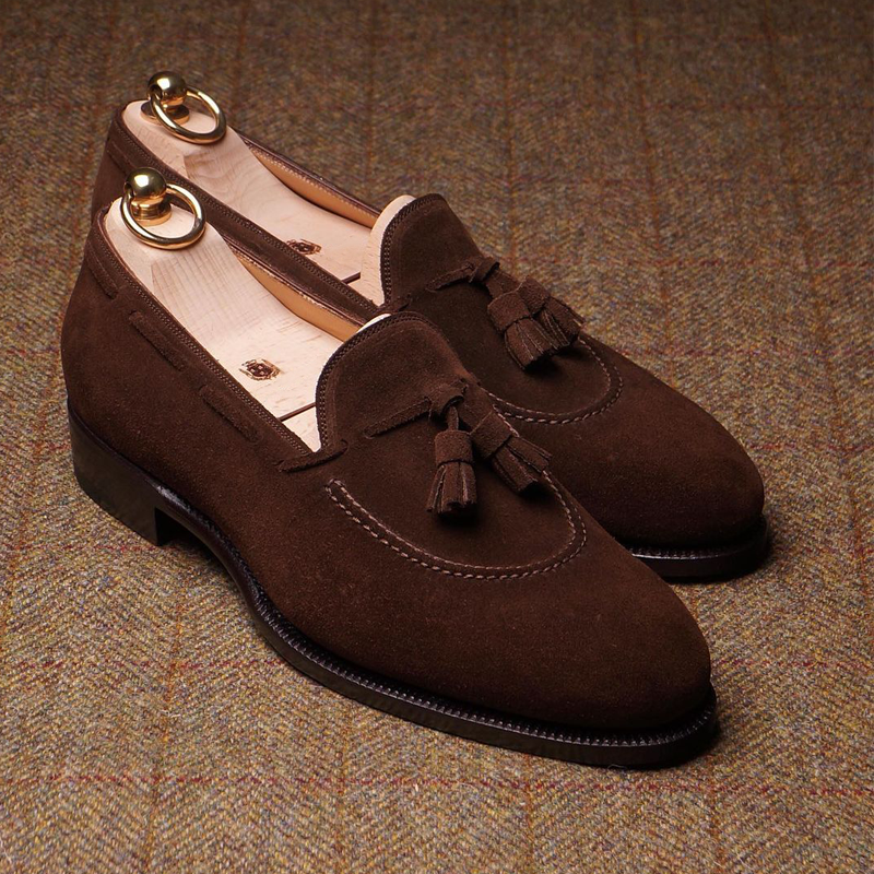 Light Brown Suede Slip On Shoes