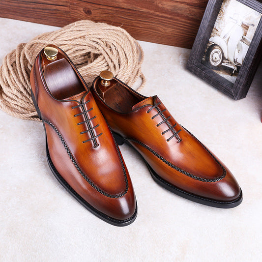 New first layer cowhide lace-up business dress shoes