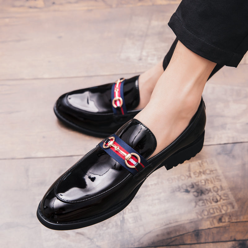 Patent Leather Classic Men Slip On Shoes