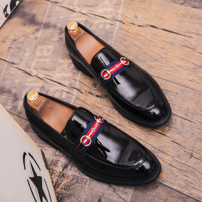 Patent Leather Classic Men Slip On Shoes