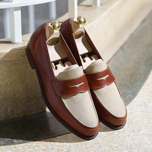 Classic brown handmade loafers