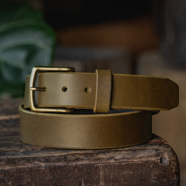 Vintage Green Handmade Men's Belt