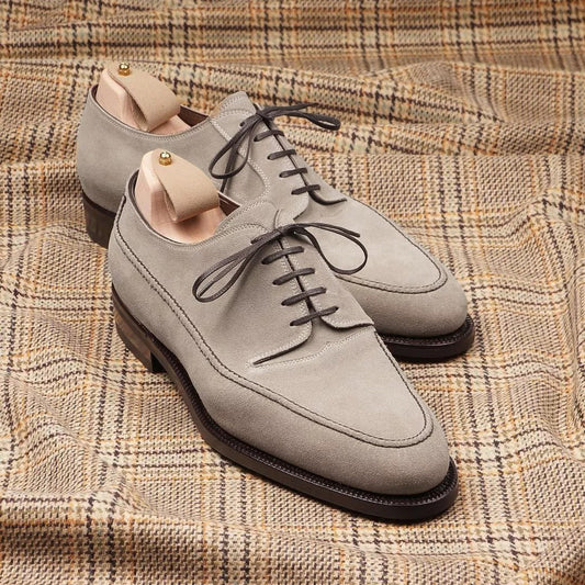 Men_s Gray Suede Oxford Shoes