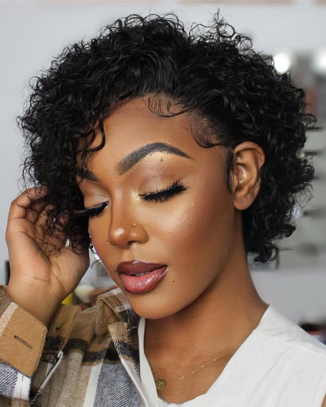 13x2 Lace Frontal Short Curly Pixie Cut Wig