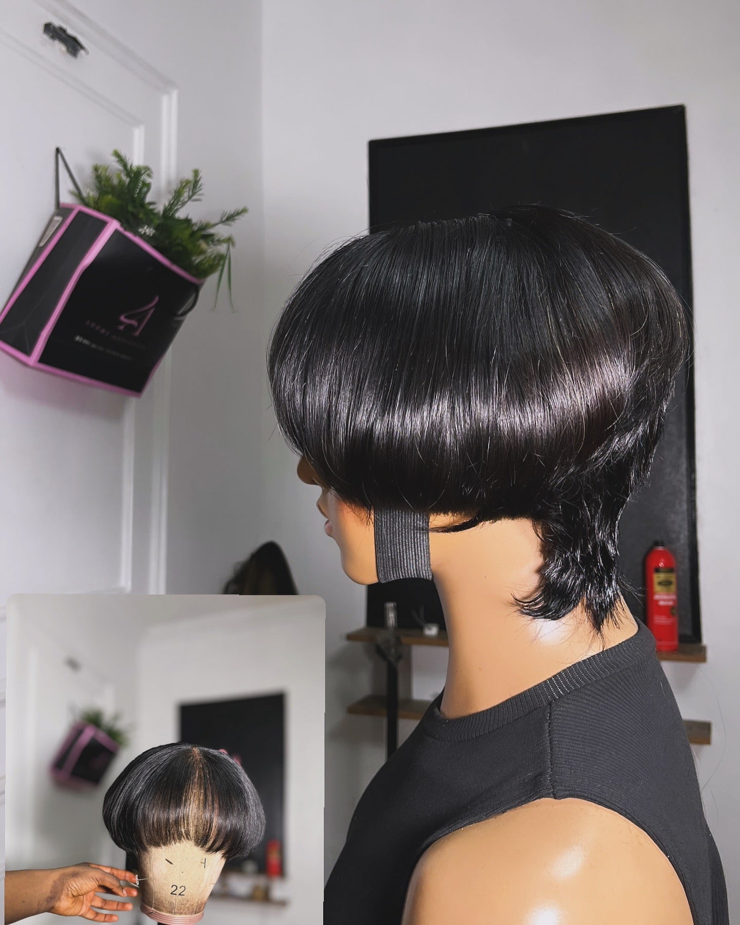 Short Hair Pixie Cut 5x5 Lace Closure Bang Wig