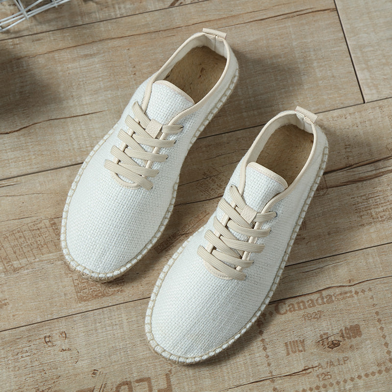 Summer Men Hemp Canvas Shoes Men Non leather Shoes