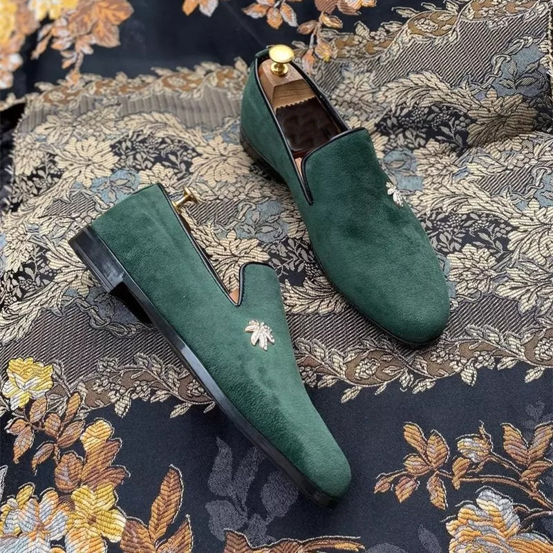 Green Classic Suede Handmade Loafers