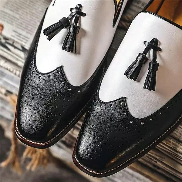 Fashion Men Leather Pointed Buckle Shoes