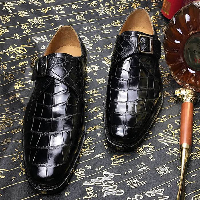 Formal Business Comfortable Skin Single Monk Strap Shoes