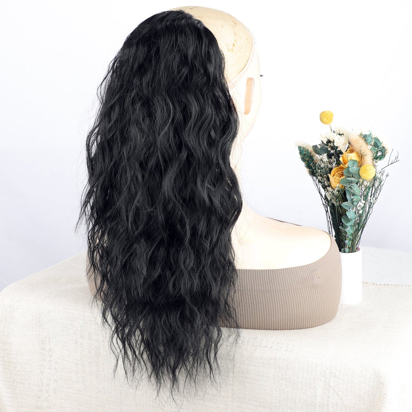 Women's wig piece long ponytail fluffy curly hair 1924121009