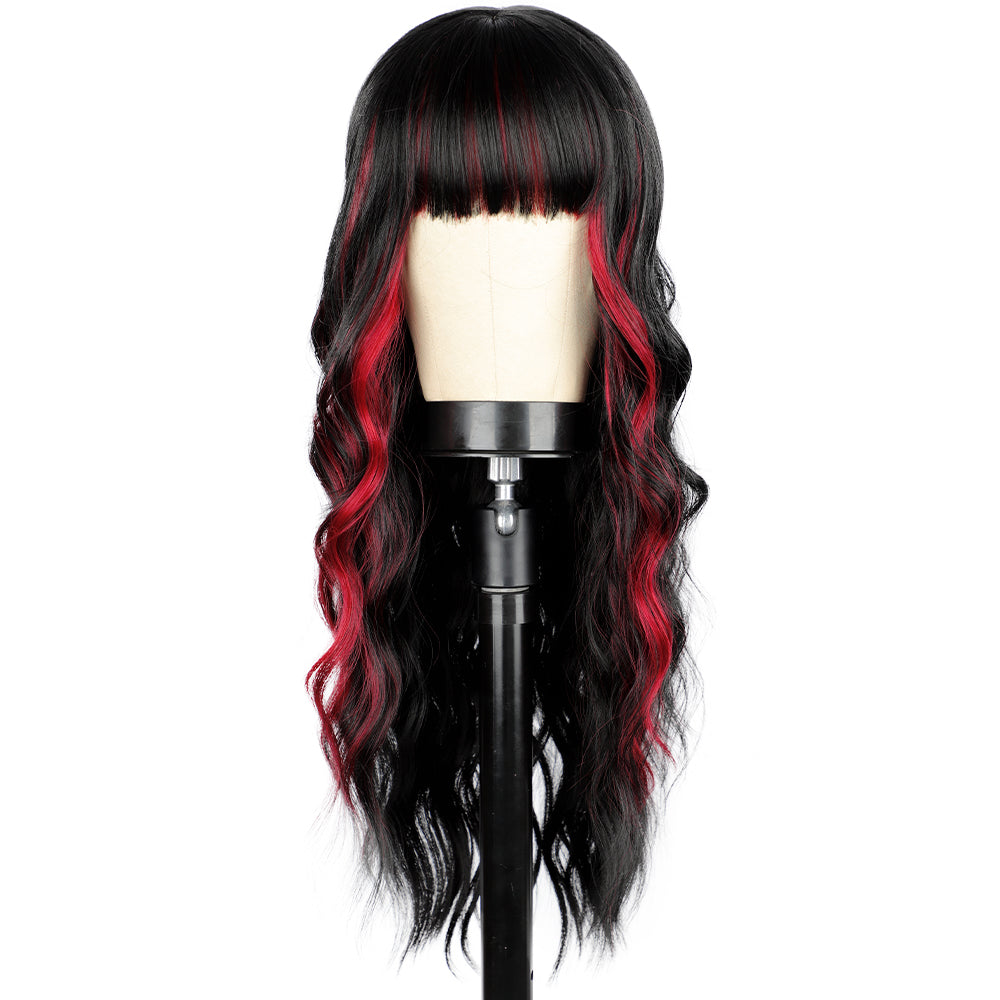 Big wave long curly hair with bangs wig 1024121215