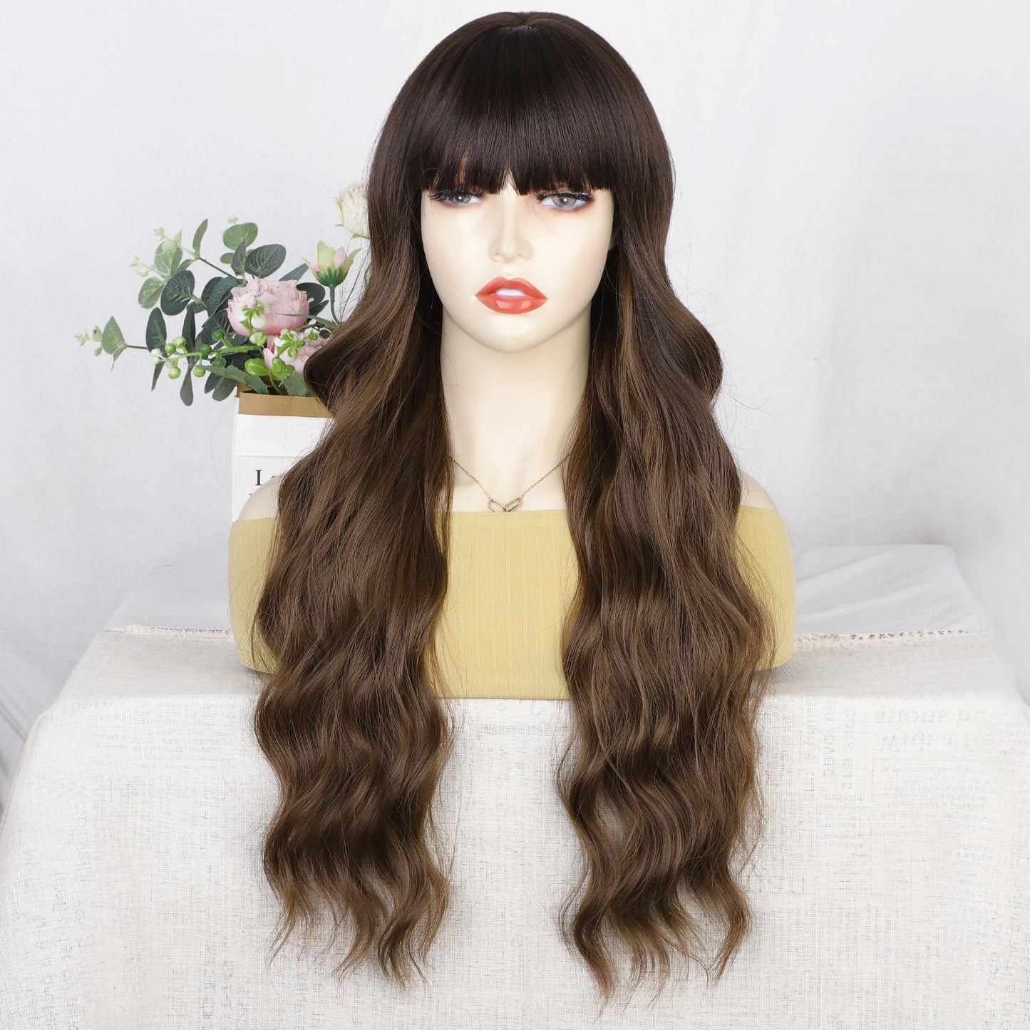 Big wave long curly hair with bangs wig 1024121213