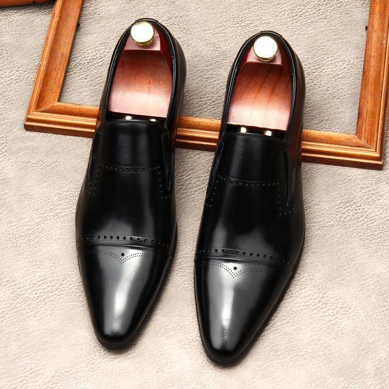 Mens Fashion Casual Shoes Men Dress Genuine Leather