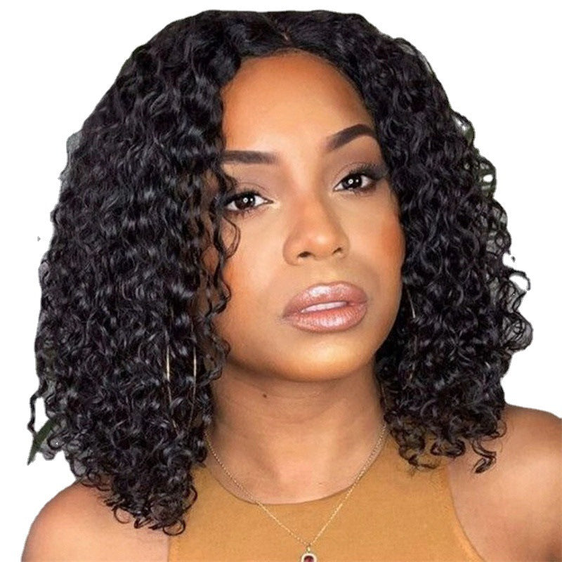 Black wig short small curly wig sets 1924121006