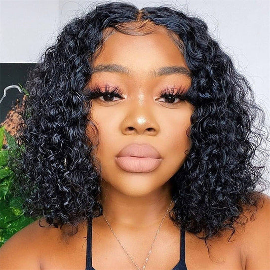 Black wig short small curly wig sets 1924121006