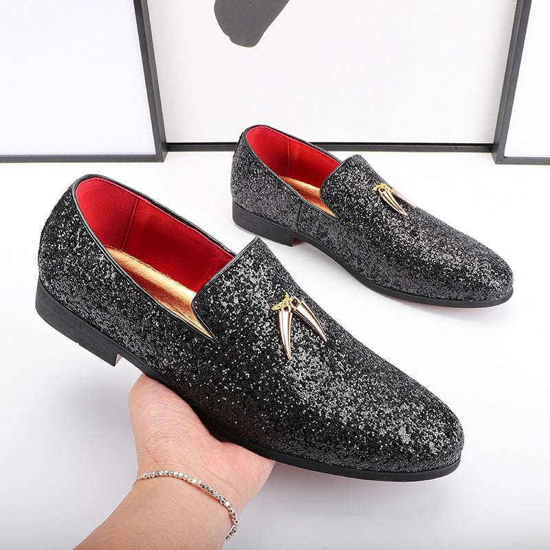 Pointed Toe Casual Shiny Slip On Shoes