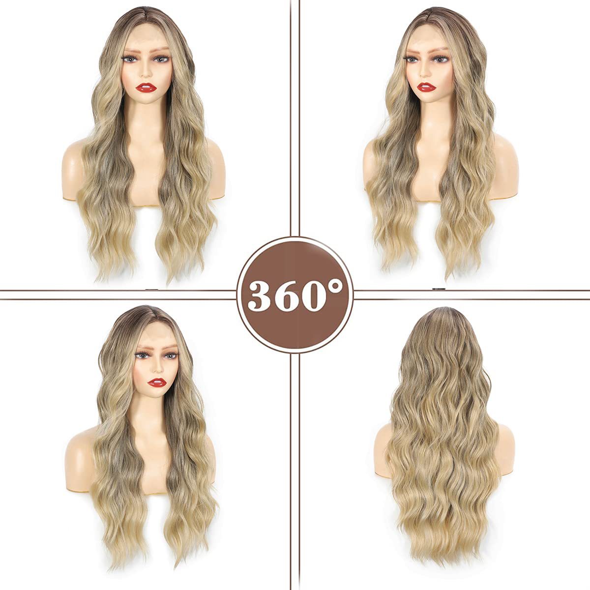 Wig blonde long curly hair 1924121011