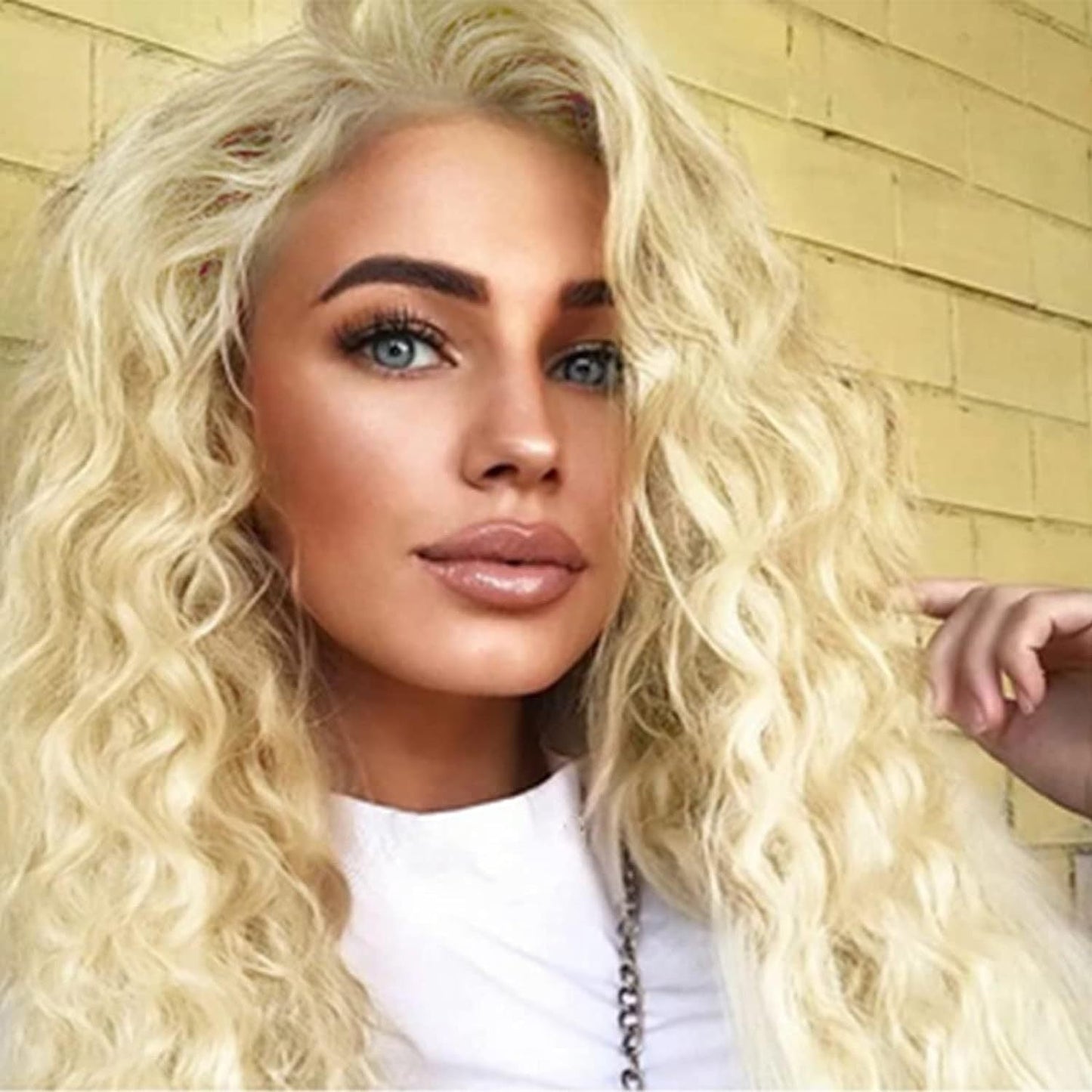 Wig blonde long curly hair 1924121012