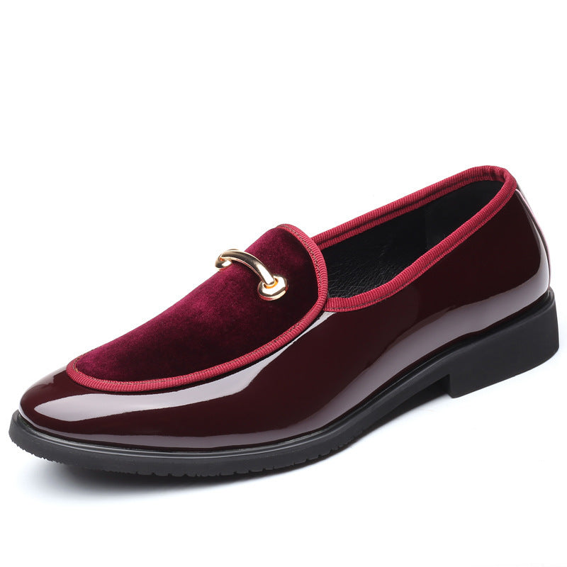 Italian style dress shoes patent leather fashion men's leather shoes