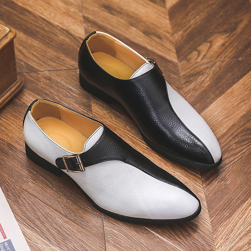 Fashion Monk shoes color matching business formal leather shoes