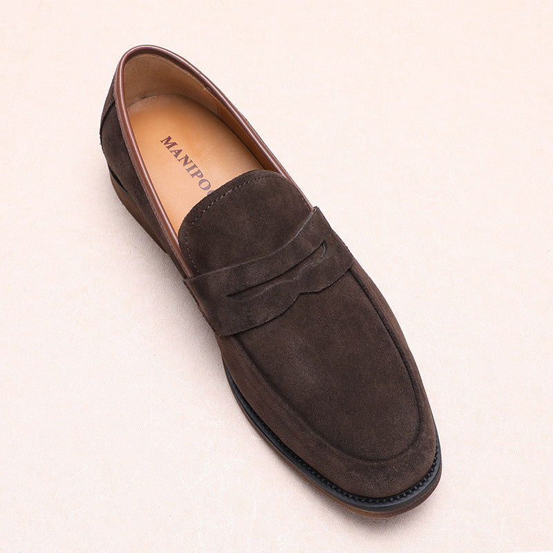 Brown Suede Summer Breathable Loafers