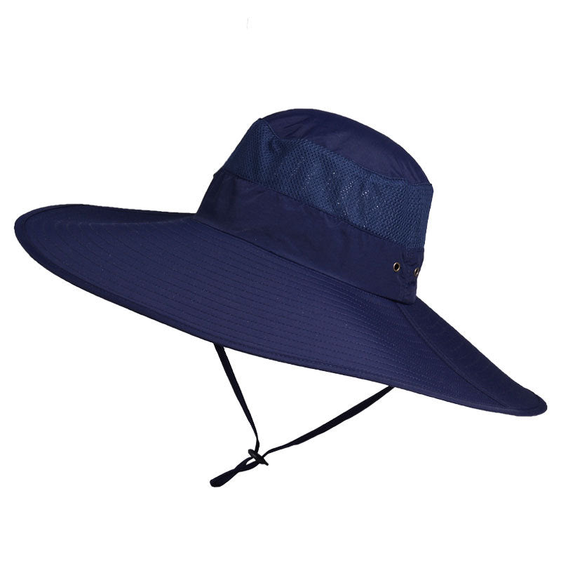 Large brim fisherman hat outdoor waterproof sunscreen hiking hat 9020