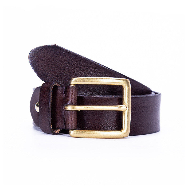 Men's first layer cowhide belt belt copper buckle business casual belt