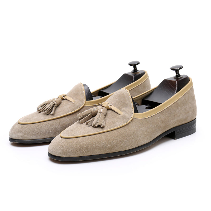 Italian fashion retro tassel loafers slip-on loafers