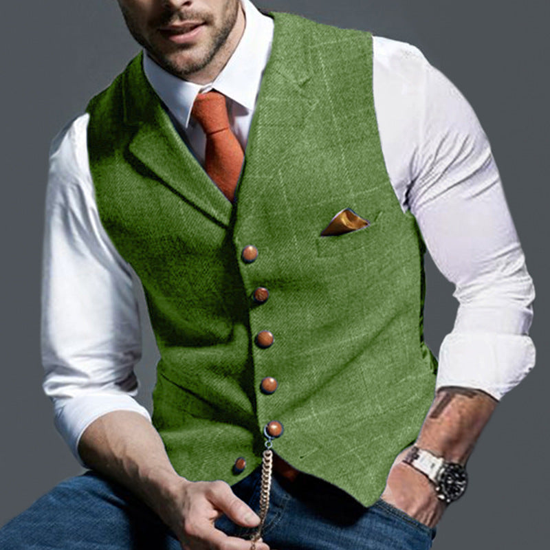 2021 Fall Men's Vest Vest Casual Check Slim Jacket（7colors）