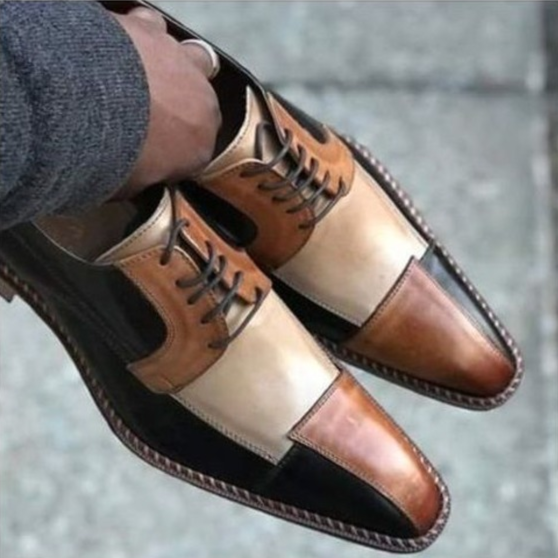 Men's Genuine Leather Patchwork Dress Shoes