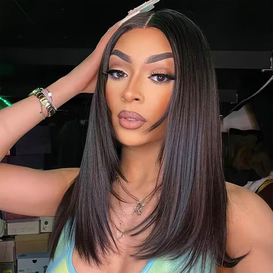 Layered Cut Straight 13×4 Lace Frontal Wig