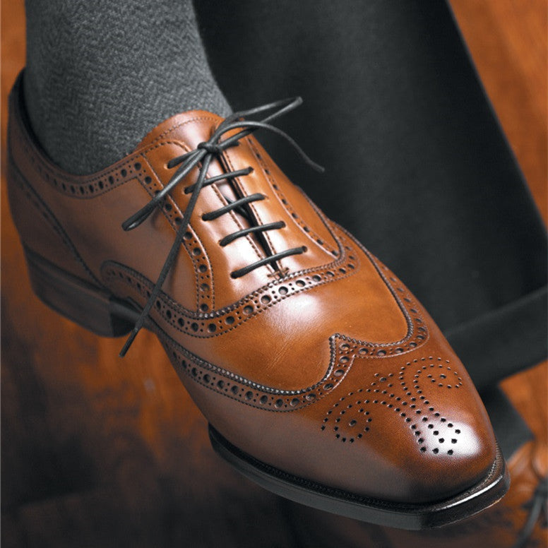 Brown Gentleman Slip-On Lace-Up Handmade Oxfords