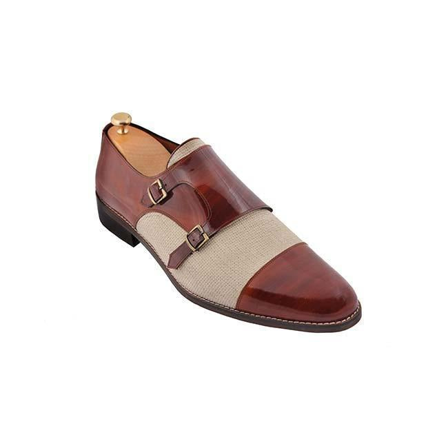 Patchwork Monk Strap Business Men Shoes